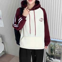 뉴기모 두줄챔프 배색후드 풀오버 SD-241132