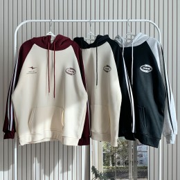 뉴기모 두줄챔프 배색후드 풀오버 SD-241132