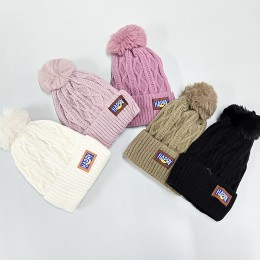 바르딘 케이블무늬 방울 니트 털모자 SD-241205