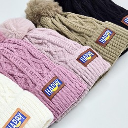바르딘 케이블무늬 방울 니트 털모자 SD-241205