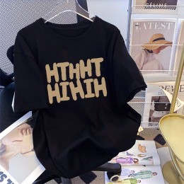 바운스 코드 프린팅 오버핏 반팔티 SD-250411