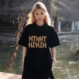 바운스 코드 프린팅 오버핏 반팔티 SD-250411