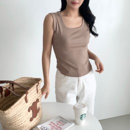 브리즌 골지 스퀘어넥 슬리브리스 SD-250424