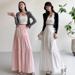 벨리나 허리밴딩 주름 롱스커트 SD-250403