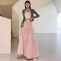 벨리나 허리밴딩 주름 롱스커트 SD-250403