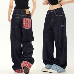 올샌 체크 포인트 와이드 청바지 SD-250501