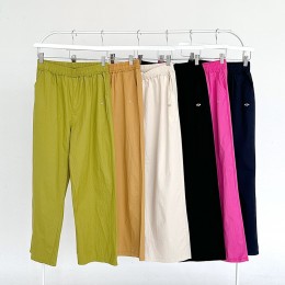 토파인 허리밴딩 와이드 워싱면 팬츠 SD-250609