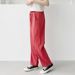 슬립미 허리밴딩 인견 투버튼 일자바지 SD-250623