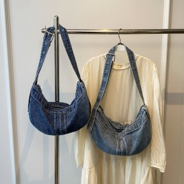 트랄라 데님 반달 크로스 가방 SD-250539