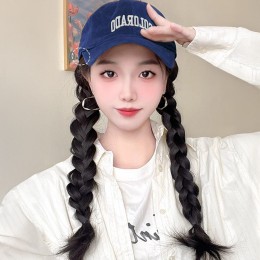 패틸 네이비 레터링 캡모자형 웨이브 가발 SD-250541