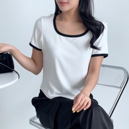 키나키 배색 스퀘어 반팔티 SD-250421