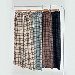 남녀공용 마엘토 체크 투턱 와이드바지 SD-250514