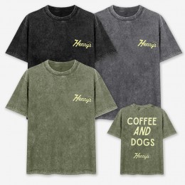 남녀공용 헨리스 피그먼트 프린팅 반팔티 SD-250803