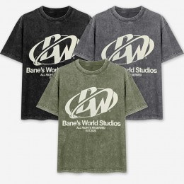 남녀공용 월드 피그먼트 프린팅 반팔티 SD-250806