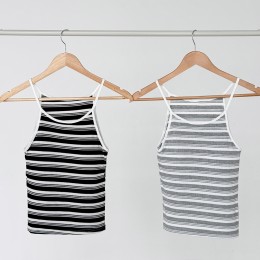 밀즈 스트라이프 패드캡 나시 티셔츠 SD-250728