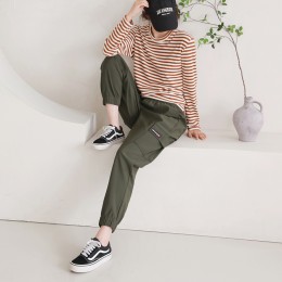 셀모린 허리밴딩 모노 카고 조거바지 SD-250914