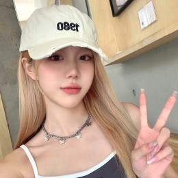 줄리아 크림 캡모자형 긴생머리 가발 SD-250735