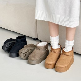 쥬베르 탄탄 통굽 스웨이드 미니부츠 SD-251003