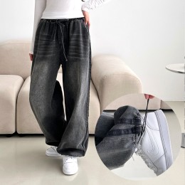 라프 남녀공용 사이드 투라인 데님 와이드 SD-251024