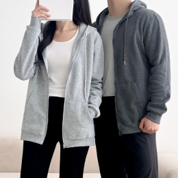 피알즈 남녀공용 베이직 기모 후드집업 SD-251022