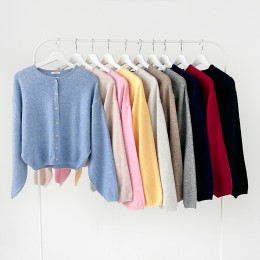 라새나 베이직 라운드넥 데일리 가디건 SD-251032