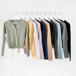 바넨스 하프케이블 꽈배기 가디건 SD-251034