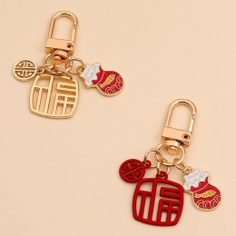 신년 행운 고양이 키링 포춘 복주머니 키홀더 SD-251231