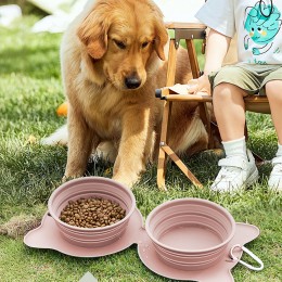 데린 반려동물 실리콘 폴딩 접이식 더블식기 SD-260107