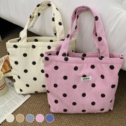 댓센 코듀로이 땡땡이 미니 토트백 SD-260111