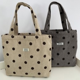 댓센 코듀로이 땡땡이 미니 토트백 SD-260111