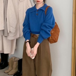 란다노 빅카라 단추 포인트 니트 SD-260133