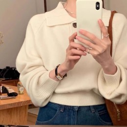 란다노 빅카라 단추 포인트 니트 SD-260133