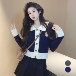 타마크 버튼장식 와펜 카라 가디건 SD-260142