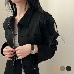 버놀 스웨이드 오버핏 크롭 자켓 SD-260147