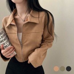 버놀 스웨이드 오버핏 크롭 자켓 SD-260147