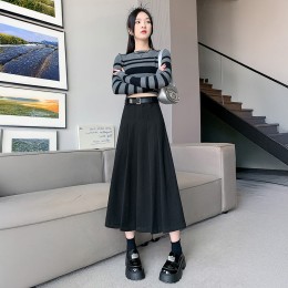 웬더스 모직 플리츠 롱스커트 주름치마 SD-260151