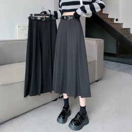 웬더스 모직 플리츠 롱스커트 주름치마 SD-260151