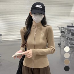 카렌 하프넥 투웨이 집업 골지 니트 SD-260158