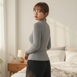 아미스 캐시미어 하프넥 골지 니트 폴라티 SD-260205