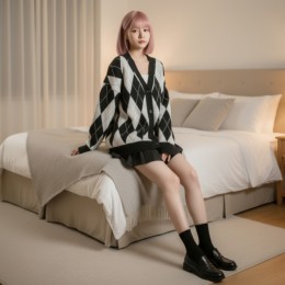 토챔 아가일 캐주얼 가디건 SD-260232