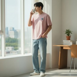 랩션 베이직 W 오버핏 반팔티 박스티 SD-260235