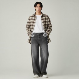 페이작 남녀공용 뒷밴딩 워싱 와이드바지 SD-260301