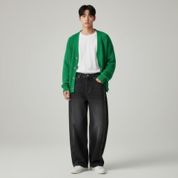 라르칼 밴딩 워싱 와이드 데님 청바지 SD-260304