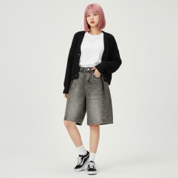 덴작 사이드절개 핀턱 데님 버뮤다 5부 7부 SD-260308