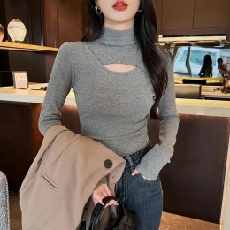 뮈아드 반하이넥 컷아웃 트임 티셔츠 SD-260314