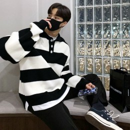 제필드 남자 스트라이프 니트 카라티 SD-251148