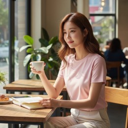 엘히앤 베이직 무지 스판 티셔츠 SD-260325