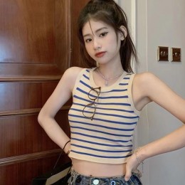 코넨즈 민소매 줄무늬 크롭 나시티 이너티 SD-260321