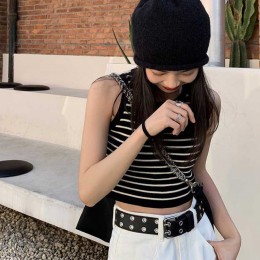 코넨즈 민소매 줄무늬 크롭 나시티 이너티 SD-260321