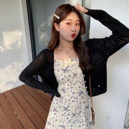 일라리 진주 버튼 시스루 가디건 SD-260322